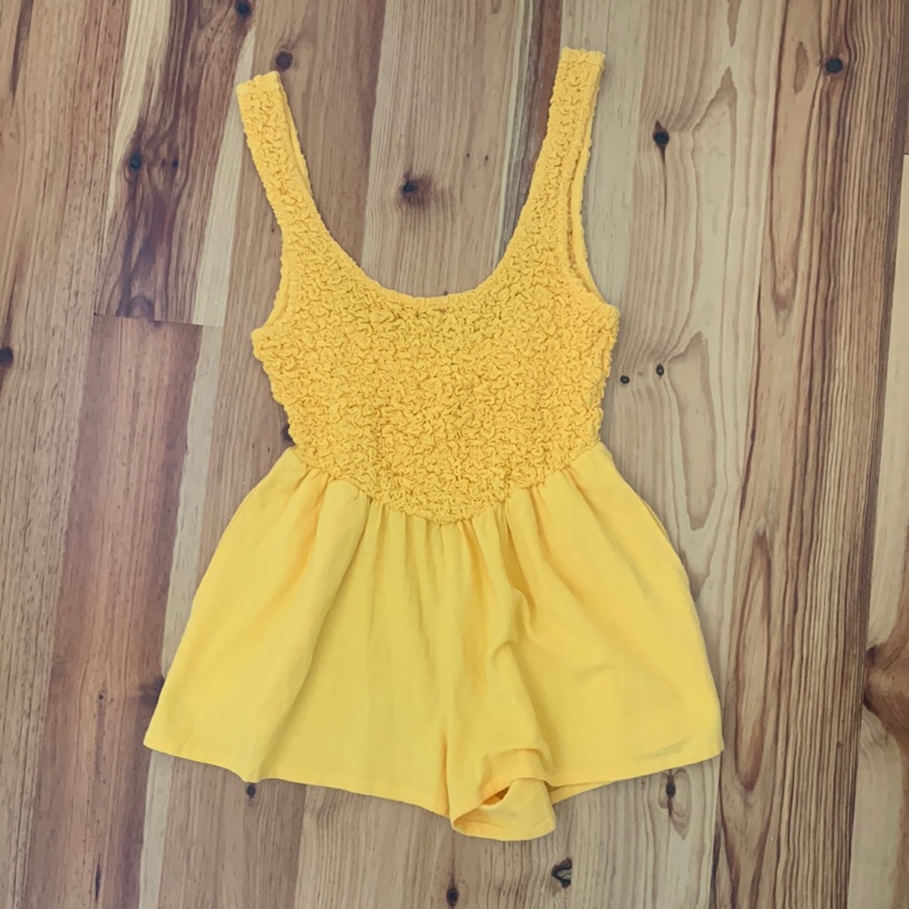 Free People Yellow/Orange Romper Size XS! NWOT
